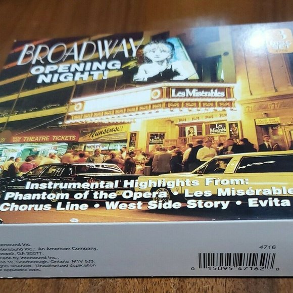 Broadway Opening Night CD instrumental Set of 3 - Picture 3 of 11